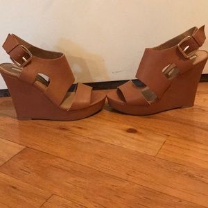 Brown Audrey Brooke Wedges Size 8
